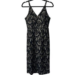 Evelyn Blue Black Beige Lace Cocktail Dress Size Small